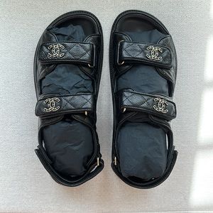 Chanel dad sandals leather size 39